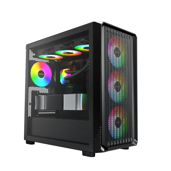 Кутия за компютър Montech Case mATX - X5M, Black - 4 x 120 mm A-RGB, USB-C