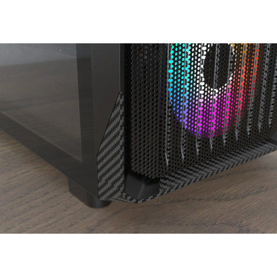 Кутия за компютър Montech Case mATX - X5M, Black - 4 x 120 mm A-RGB, USB-C