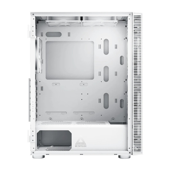 Кутия за компютър Montech X3 GLASS, Mid-tower Case, TG, 6 fixed RGB Fans, White