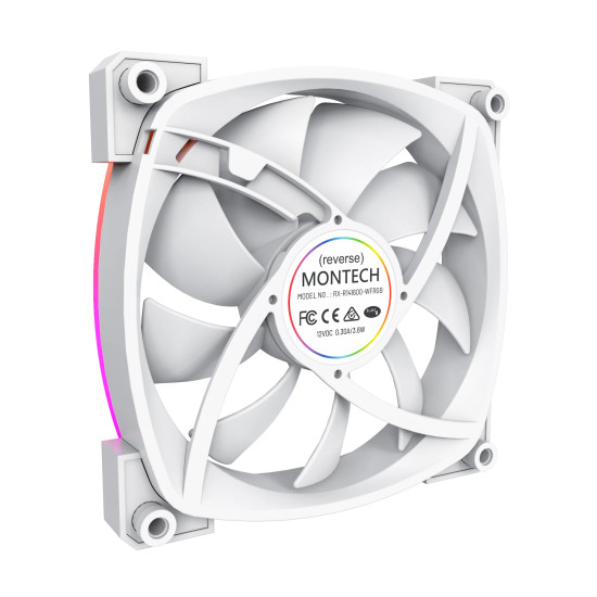 Вентилатор Montech RX140 PWM, REVERSE Fan, 140mm, ARGB, White