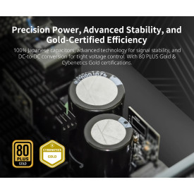 Захранване Montech TITAN GOLD 1000, PSU ATX3.0, 80 Plus Gold, Cybernetics Gold, Full Modular