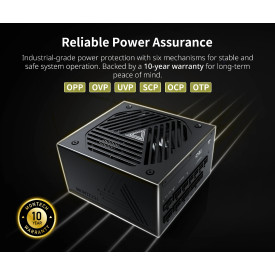 Захранване Montech TITAN GOLD 1000, PSU ATX3.0, 80 Plus Gold, Cybernetics Gold, Full Modular