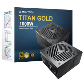 Захранване Montech TITAN GOLD 1000, PSU ATX3.0, 80 Plus Gold, Cybernetics Gold, Full Modular