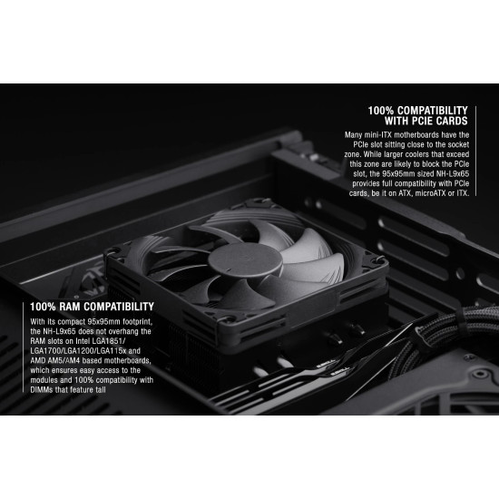 Охладител за процесор Noctua CPU Cooler NH-L9x65 chromax.black - LGA1851/1700/1200/AM5