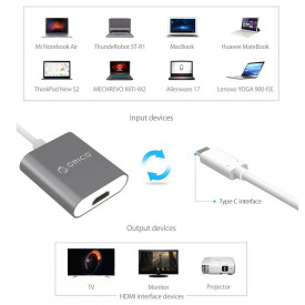 Адаптер Orico USB 3.1 Type C -> HDMI F, gray - RCH-SG