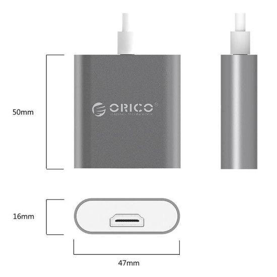 Адаптер Orico USB 3.1 Type C -> HDMI F, gray - RCH-SG