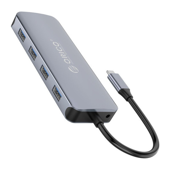 Докинг станция Orico Docking Station Type-C Power Distribution 3.0 100W - LAN, HDMI, VGA, Type-C x 1, USB3.0 x 4, TF/SD, Audio - MC-U111P-V1-GY