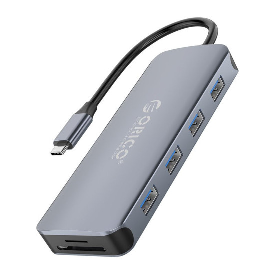 Докинг станция Orico Docking Station Type-C Power Distribution 3.0 100W - LAN, HDMI, VGA, Type-C x 1, USB3.0 x 4, TF/SD, Audio - MC-U111P-V1-GY