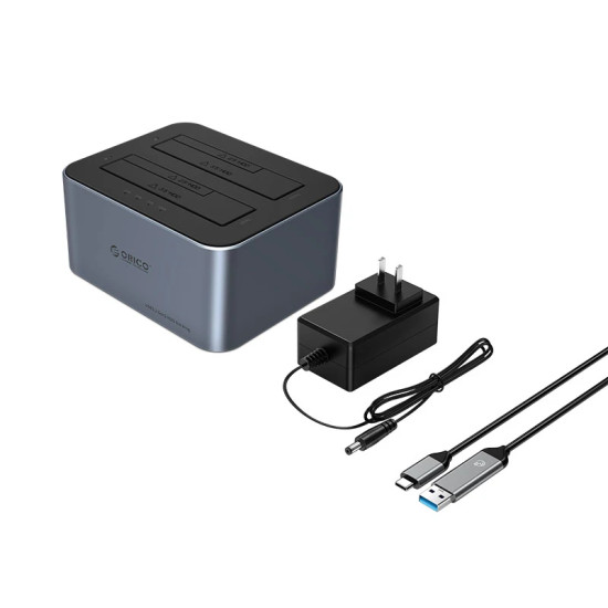 HDD докинг станция Orico HDD/SSD Dock - 2 BAY Offline Clone 2.5/3.5 USB-C/USB-A - 6626C3-C-V1