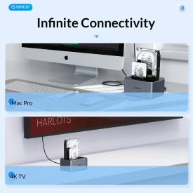 HDD докинг станция Orico HDD/SSD Dock - 2 BAY Offline Clone 2.5/3.5 USB-C/USB-A - 6626C3-C-V1