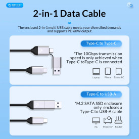HDD докинг станция Orico HDD/SSD Dock - 2 BAY Offline Clone 2.5/3.5 USB-C/USB-A - 6626C3-C-V1