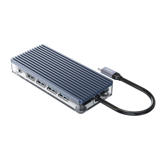 Докинг станция Orico Type-C Docking Station Power Distribution 3.0 100W - HDMI, Type-C x 1, USB3.0 x 3, USB 2.0 x 1, LAN, SD, VGA, Audio - WB-11P-GY