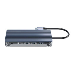 Докинг станция Orico Type-C Docking Station Power Distribution 3.0 100W - HDMI, Type-C x 1, USB3.0 x 3, USB 2.0 x 1, LAN, SD, VGA, Audio - WB-11P-GY