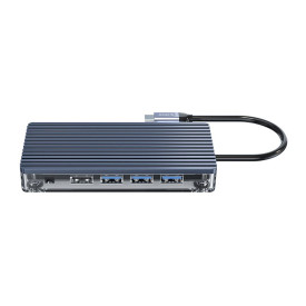 Докинг станция Orico Type-C Docking Station Power Distribution 3.0 100W - HDMI, Type-C x 1, USB3.0 x 3, USB 2.0 x 1, LAN, SD, VGA, Audio - WB-11P-GY
