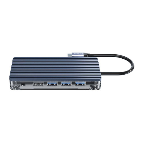 Докинг станция Orico Type-C Docking Station Power Distribution 3.0 100W - HDMI, Type-C x 1, USB3.0 x 3, USB 2.0 x 1, LAN, SD, VGA, Audio - WB-11P-GY