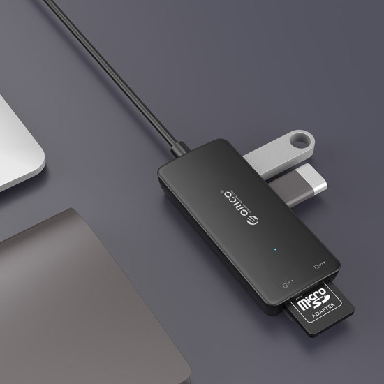 USB хъб Orico USB3.0 HUB 3 port + Card Reader - H3TS-U3-V1