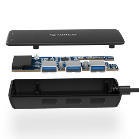 USB хъб Orico USB3.0 HUB 3 port + Card Reader - H3TS-U3-V1