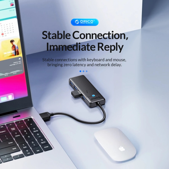 USB хъб Orico USB3.0 HUB 4 port Black - PAPW4A-U3-015-BK