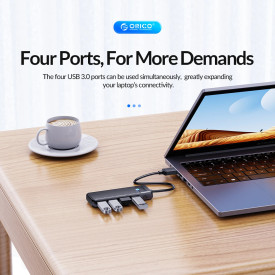 USB хъб Orico USB3.0 HUB 4 port Black - PAPW4A-U3-015-BK