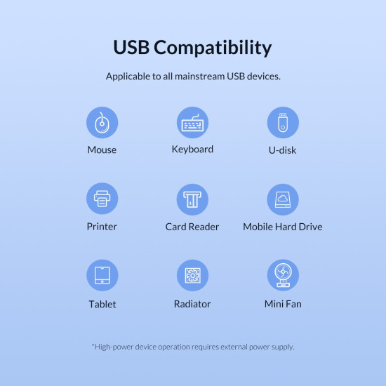 USB хъб Orico USB3.0 HUB 4 port - Type C input, 1m cable, aux Type-C power input - TWU3-4A-10