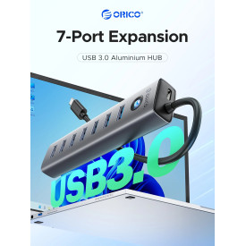USB хъб Orico USB3.0 HUB 7 port Black - CL7U-U3-10-GY-BP