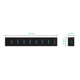 USB хъб Orico USB3.0 HUB 7 port Black - H7013-U3-AD