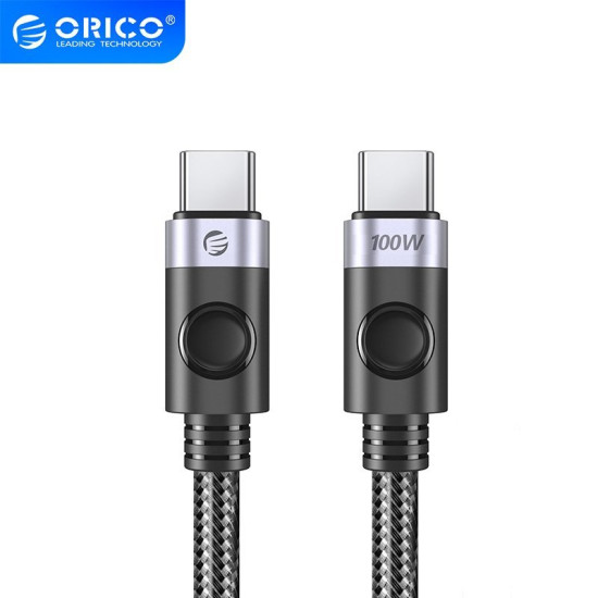 USB кабел Orico USB C-to-C PD 100W Charging 0.5m Black - C2CZ-BK-05