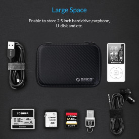 Калъф за външен диск Orico Portable Storage Bag - 2.5" Black - PHM-25-BK