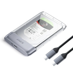 Външна кутия за диск Orico Storage - Case - 2.5 inch 5Gbps USB-C Transparent - TX25C3-GY-BP
