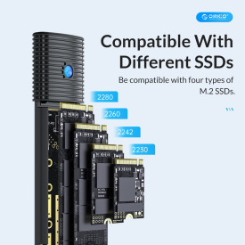 Външна кутия за диск Orico Storage - Case - M.2 NVMe M/B key 10 Gbps Blue - PWM2-G2