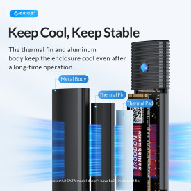 Външна кутия за диск Orico Storage - Case - M.2 NVMe M/B key 10 Gbps Blue - PWM2-G2
