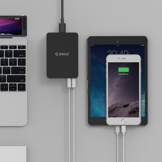Зарядно Orico Smart Charger 220V - 50W 6 port black- CSE-6U