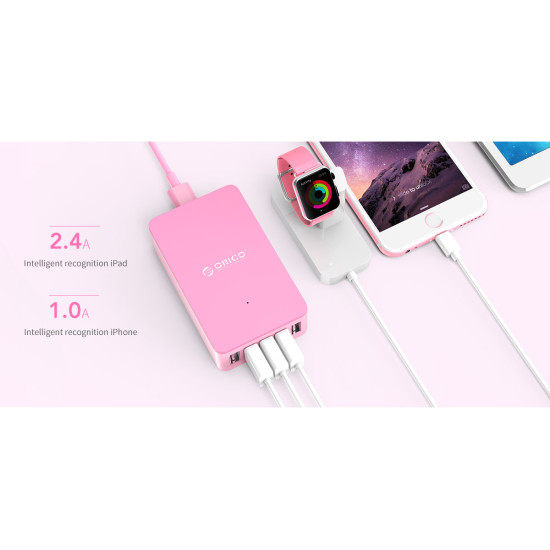 Зарядно Orico Smart Charger 220V - 50W 6 port black- CSE-6U