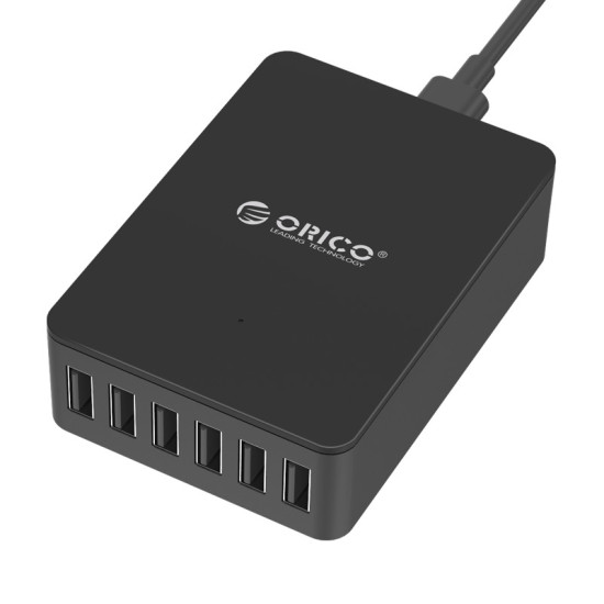 Зарядно Orico Smart Charger 220V - 50W 6 port black- CSE-6U