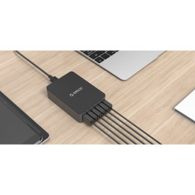 Зарядно Orico Smart Charger 220V - 50W 6 port black- CSE-6U