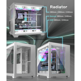 Кутия за компютър Raijintek Case ATX - PAEAN C7 WHITE TG4