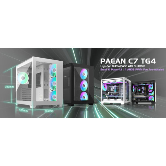 Кутия за компютър Raijintek Case ATX - PAEAN C7 WHITE TG4