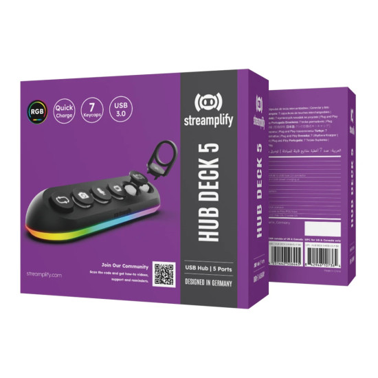 Стрийминг хъб Streamplify Streaming HUB DECK 5 RGB - 5 x USB-A - SPUH-HD51217.11