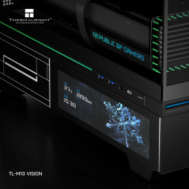 Кутия за компютър Thermalright TL-M10W Vision, Micro ATX, LCD display, USB-C, 360mm, Black