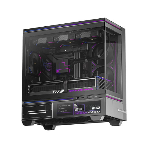 Кутия за компютър Thermalright TL-M10W Vision, Micro ATX, LCD display, USB-C, 360mm, Black