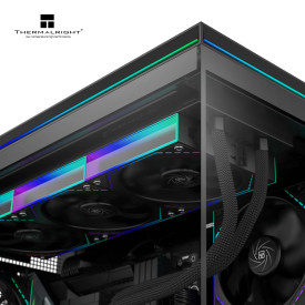 Кутия за компютър Thermalright TL-M10W Vision, Micro ATX, LCD display, USB-C, 360mm, Black