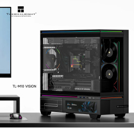 Кутия за компютър Thermalright TL-M10W Vision, Micro ATX, LCD display, USB-C, 360mm, Black