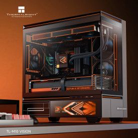 Кутия за компютър Thermalright TL-M10W Vision, Micro ATX, LCD display, USB-C, 360mm, Black