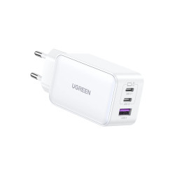 Зарядно Ugreen Charger Wall 65W GaN CD244, 1 x USB-A, 2 x Type-C, White - 15334
