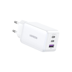 Зарядно Ugreen Charger Wall 65W GaN CD244, 1 x USB-A, 2 x Type-C, White - 15334