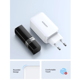 Зарядно Ugreen Charger Wall 65W GaN CD244, 1 x USB-A, 2 x Type-C, White - 15334