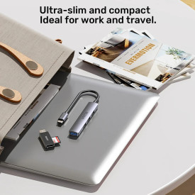 USB хъб Unitek USB3.0/2.0 HUB, 4 порта, USB-C вход, H1208B