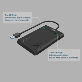 Външна кутия за диск Unitek Storage Case - DiskGuard Raiden 2.5 inch USB3.0 - Y-3036