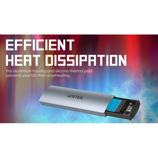 Външна кутия за диск Unitek Storage - Case - M.2 NVMe/SATA M/B key - USB-C 10Gbps - S1230A
