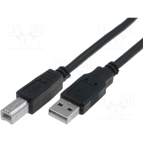USB кабел VCom USB 2.0 AM / BM Black - CU201-B-3m